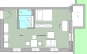Grundriss - Gemütliches 1-Zimmer-Appartement in der Altstadt mit Terrasse – ab 01.10.2025